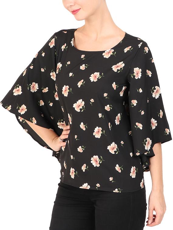 kaftan sleeved floral top - 15494289 - Zoom Image - 2