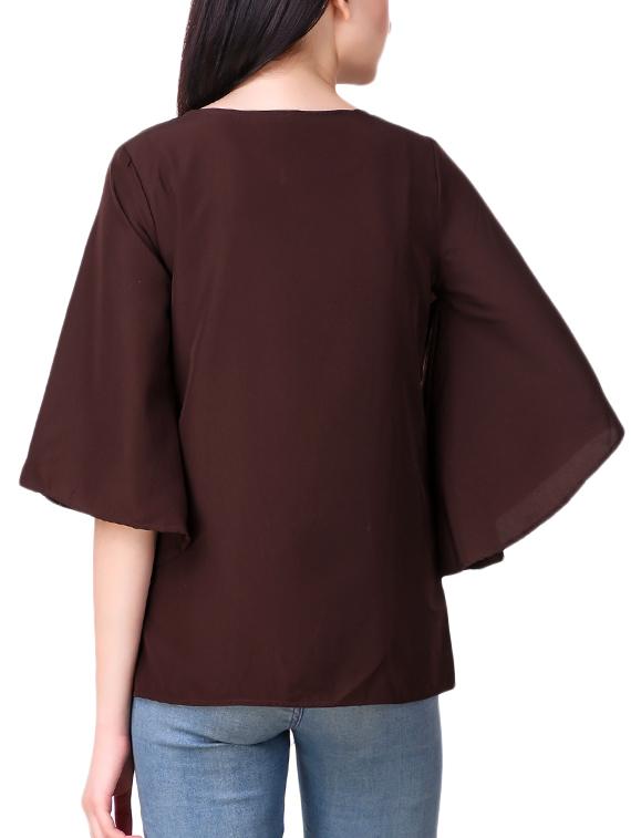bell sleeved elasticated waist top - 15494300 - Zoom Image - 3