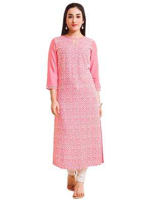Embroidered straight kurta - 15494742 - Standard Image - 1