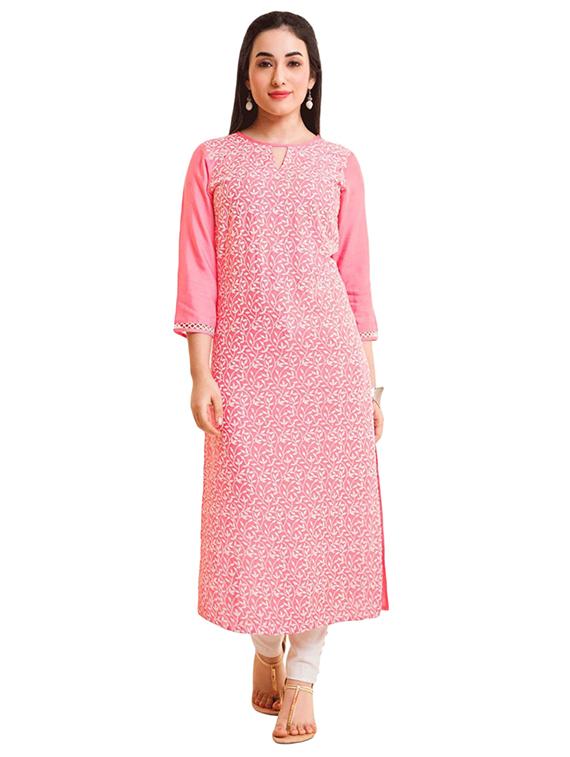 Embroidered straight kurta - 15494742 - Zoom Image - 1