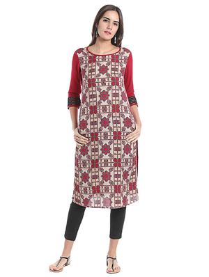 Straight printed kurta - 15494744 - Standard Image - 1