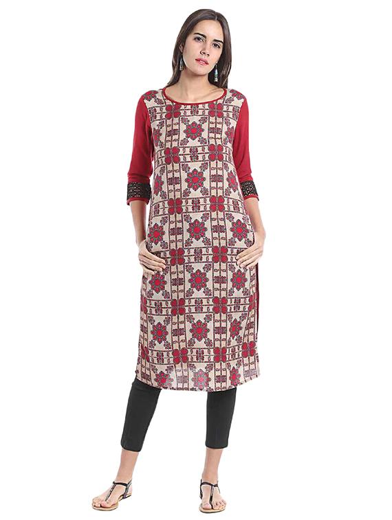 Straight printed kurta - 15494744 - Zoom Image - 1