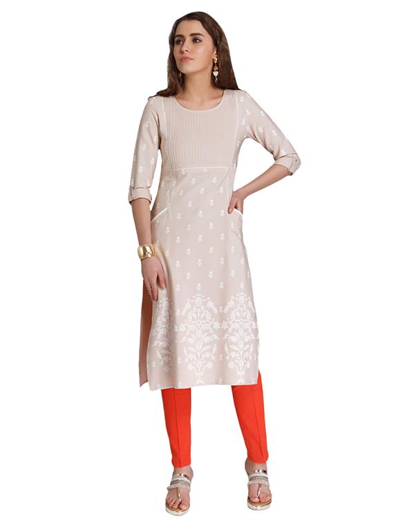 Straight printed kurta with pocket - 15494749 - Zoom Image - 1