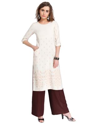 Straight printed kurta with pocket - 15494753 - Standard Image - 1