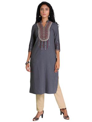 Embroidered Straight kurta - 15494761 - Standard Image - 1