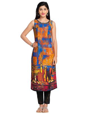 Straight digital print kurta - 15494764 - Standard Image - 1