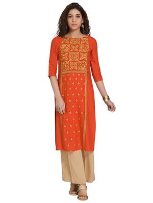 Embroidered straight kurta - 15494767 - Standard Image - 1