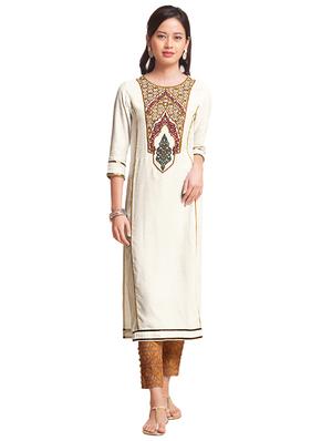 Embroidered straight kurta - 15494786 - Standard Image - 1