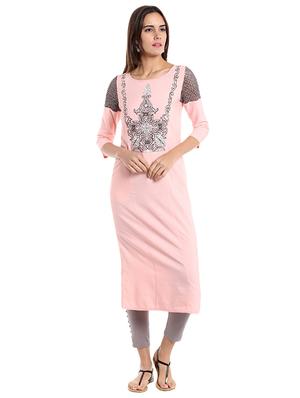 Straight embroidered kurta - 15494799 - Standard Image - 1