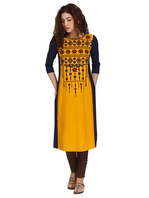 Straight embroidered kurta - 15494801 - Standard Image - 1