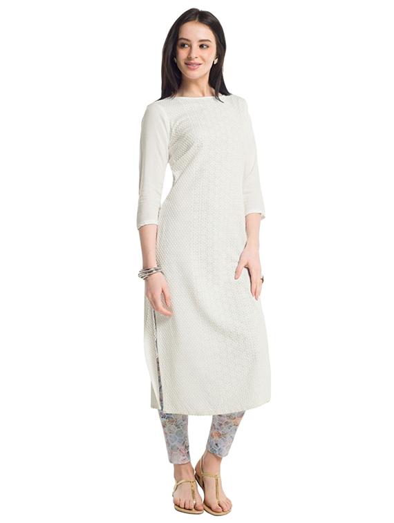 Straight embroidered kurta - 15494812 - Zoom Image - 1