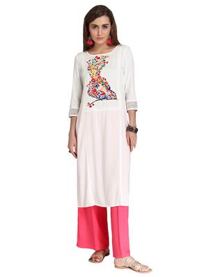 Straight double slit kurta - 15494817 - Standard Image - 1
