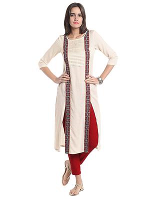 Straight double slit kurta - 15494849 - Standard Image - 1