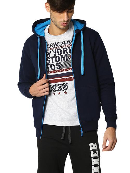 navy blue solid sweatshirt - 15495534 - Standard Image - 1