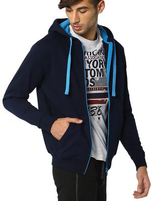 navy blue solid sweatshirt - 15495534 - Standard Image - 2