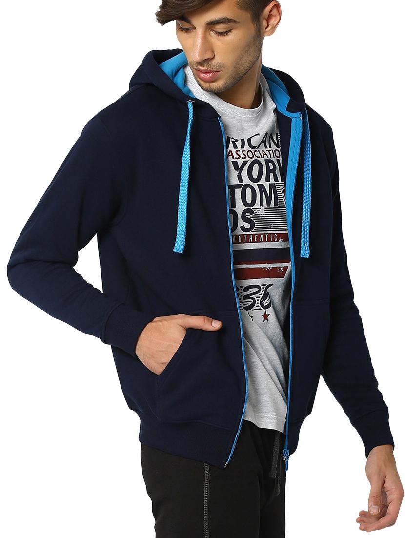navy blue solid sweatshirt - 15495534 - Zoom Image - 2