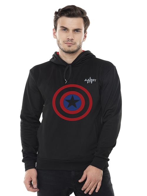 black fleece chest print sweatshirt - 15495539 - Standard Image - 1