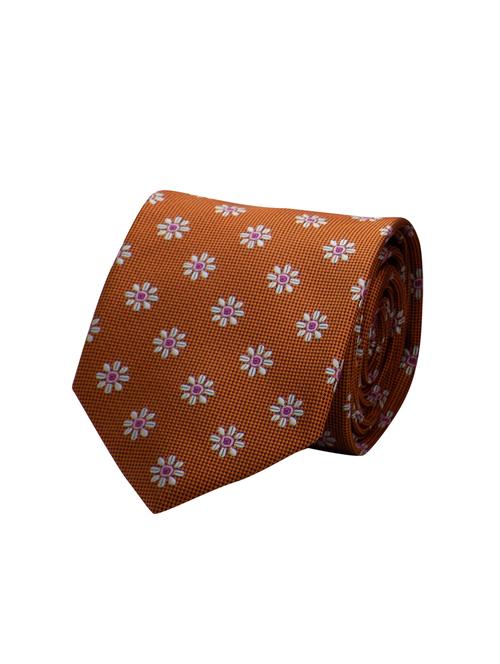 brown micro fiber tie with lapel pin and pocket square - 15495581 - Standard Image - 1