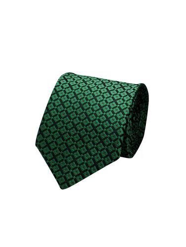 green micro fiber tie with lapel pin - 15495591 - Very Small Image - 1