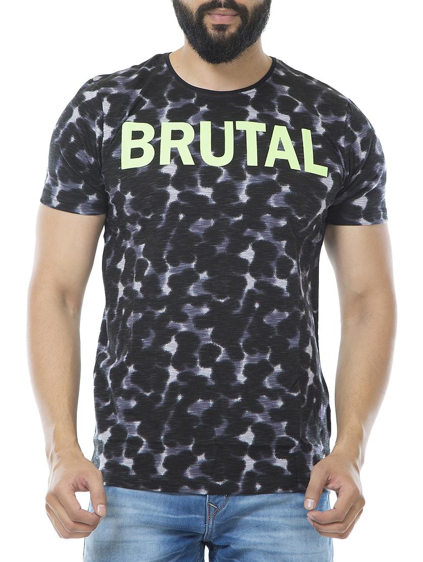 black cotton all over print t-shirt - 15495640 - Zoom Image - 1