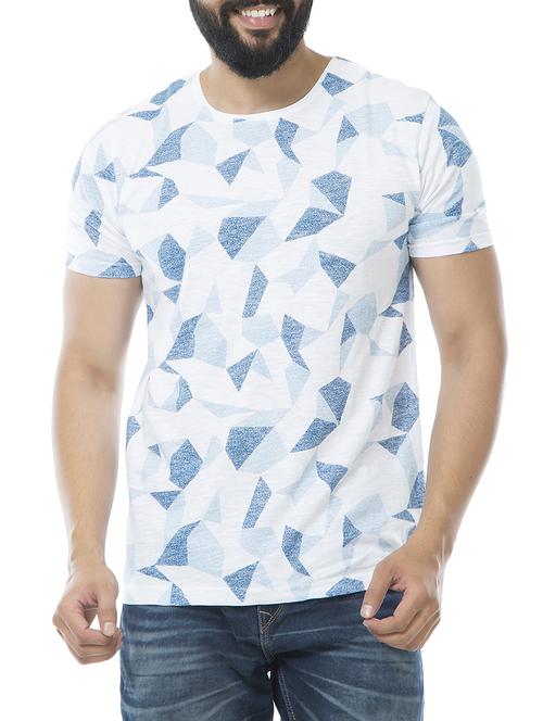 blue cotton all over print t-shirt - 15495644 - Standard Image - 1