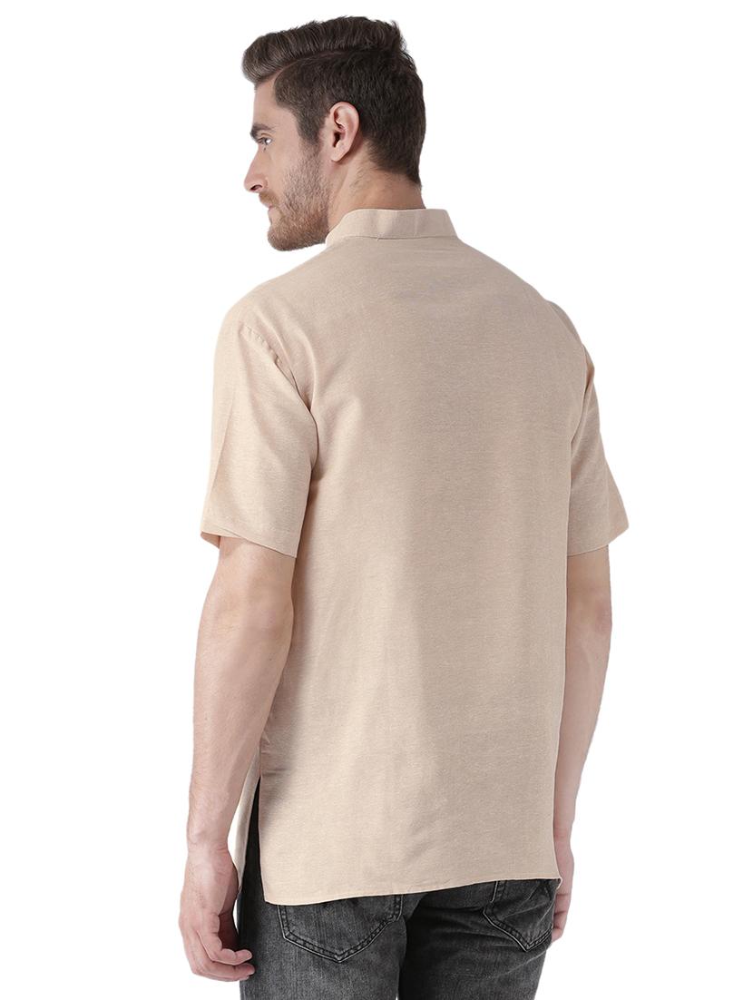 multi colored khadi short kurta - 15495705 - Zoom Image - 4