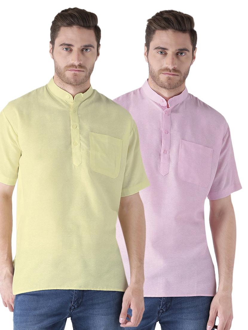multi colored khadi short kurta - 15495709 - Zoom Image - 1