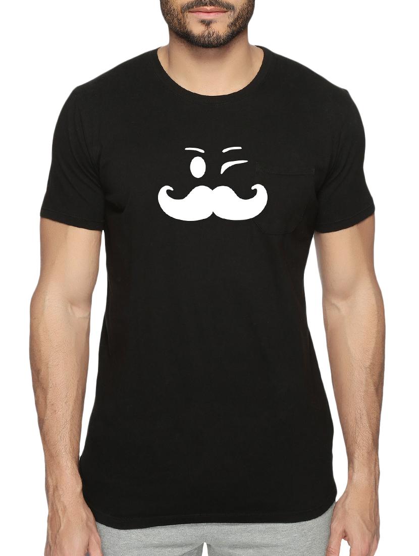 black cotton chest print tshirt - 15495800 - Zoom Image - 1