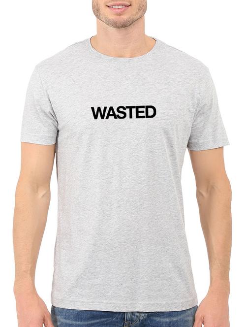 grey cotton chest print tshirt - 15495844 - Standard Image - 1