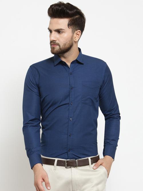 blue cotton formal shirt - 15495922 - Very Small Image - 1
