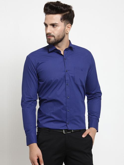 blue cotton formal shirt - 15495932 - Very Small Image - 1