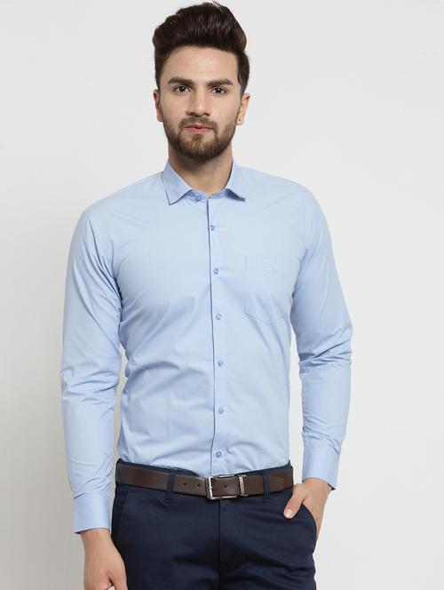 blue cotton formal shirt - 15495941 - Very Small Image - 1