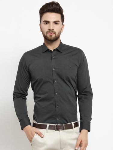 grey cotton formal shirt - 15495946 - Very Small Image - 1