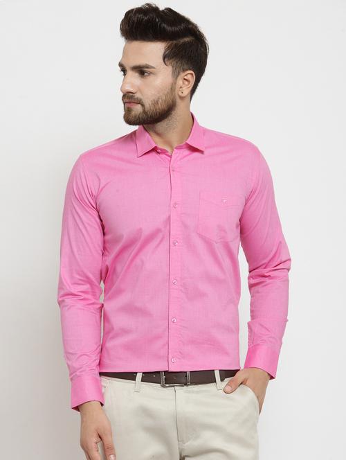 pink cotton formal shirt - 15495948 - Very Small Image - 1