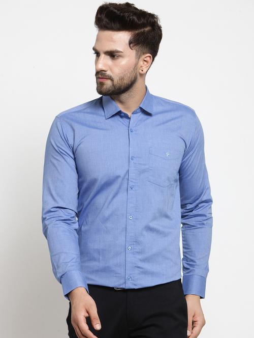 blue cotton formal shirt - 15495956 - Very Small Image - 1