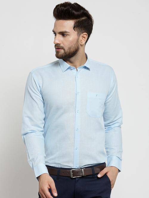 blue cotton formal shirt - 15495961 - Very Small Image - 1