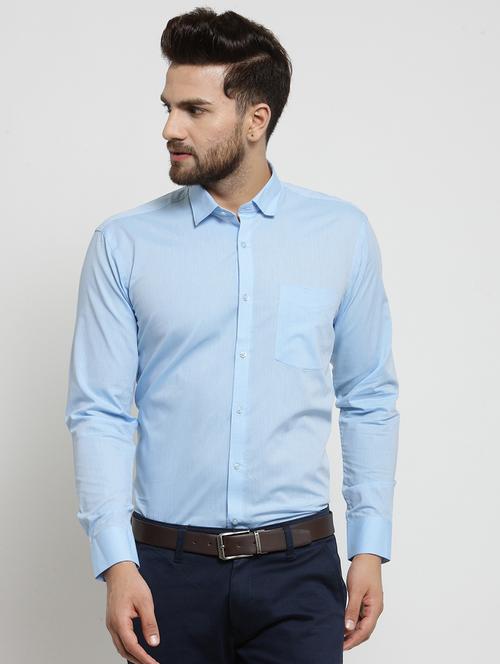 blue cotton formal shirt - 15495966 - Very Small Image - 1