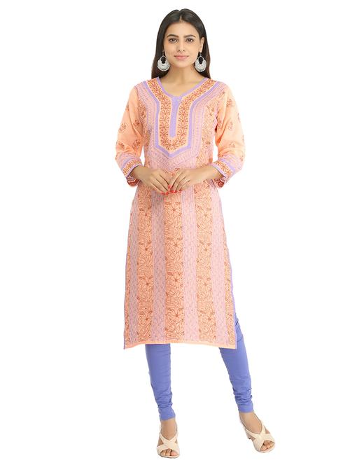 Chikankari straight kurta - 15496139 - Standard Image - 1