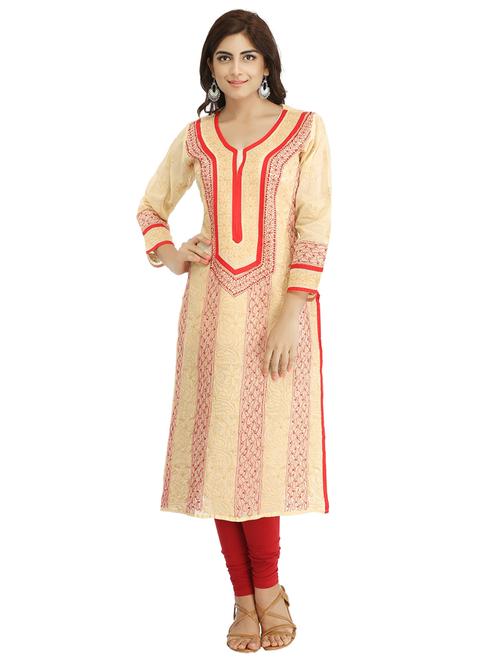 Chikankari straight kurta - 15496149 - Standard Image - 1