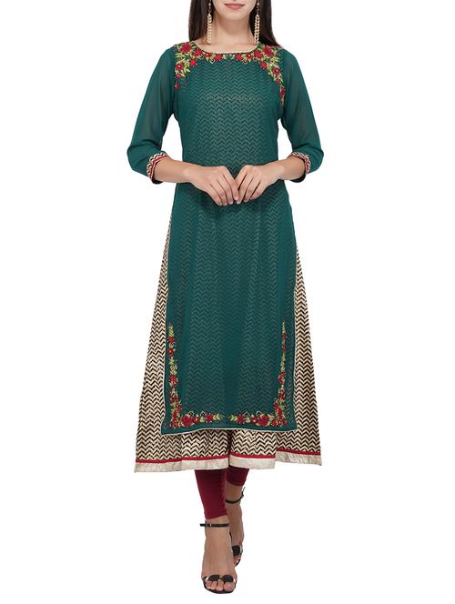 Embroidered chevron dress - 15496366 - Very Small Image - 1