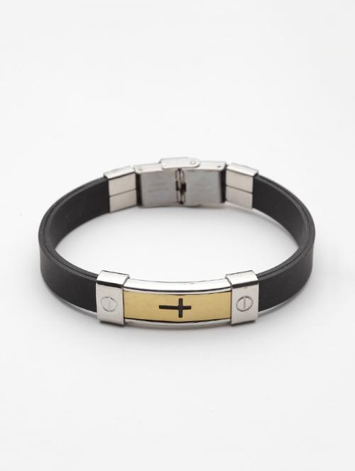 silver leather bracelet - 15496383 - Very Small Image - 1