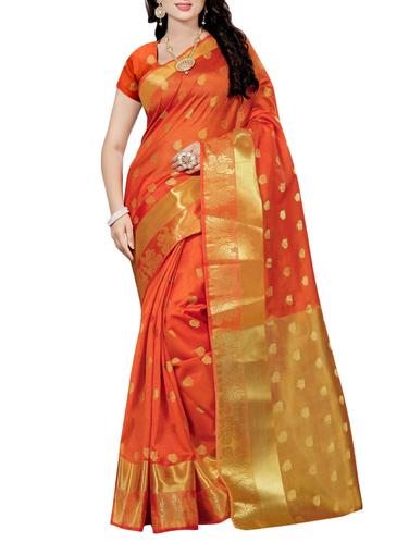 printed kanjivaram saree with blouse - 15496475 - Very Small Image - 1