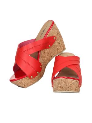 red platforms wedges - 15496555 - Standard Image - 3