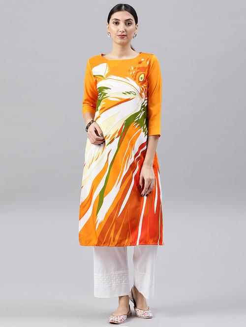 Digital print straight kurta - 15496801 - Standard Image - 1