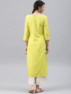 printed straight kurta - 15496802 - Standard Image - 3