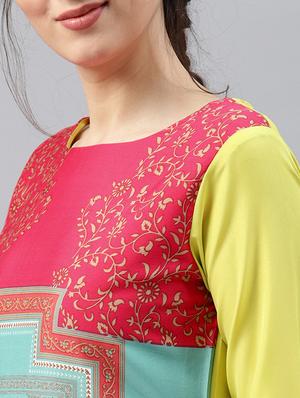 printed straight kurta - 15496802 - Standard Image - 4
