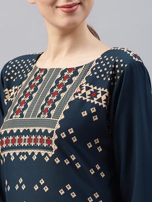 printed straight kurta - 15496803 - Standard Image - 4