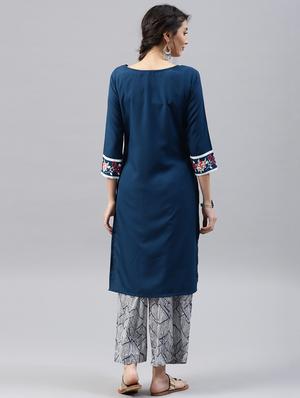 floral straight kurta - 15496811 - Standard Image - 3