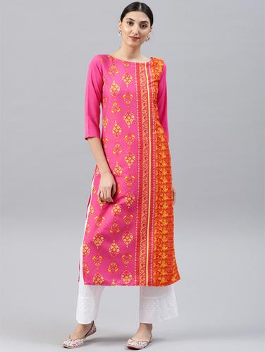 Printed straight kurta - 15496814 - Very Small Image - 1