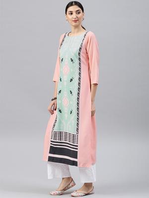 printed straight kurta - 15496815 - Standard Image - 2